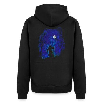 Bois effrayant (fantôme) - Veste à capuche bio Premium Unisexe - noir - Dos - Nico (187cm)