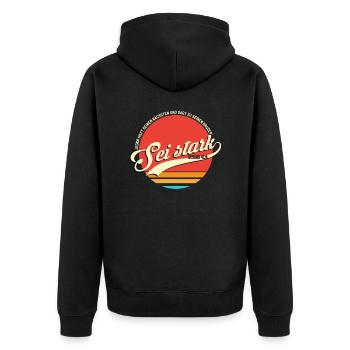 Bibel Jesaja 41:6 Texte Verse Vintage German - Unisex Premium Bio Zip Hoodie - Schwarz - Hinten - Nico (187cm)