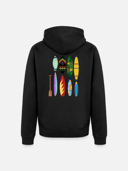 Surfing paddle board - Unisex Premium Organic Zip Hoodie - black