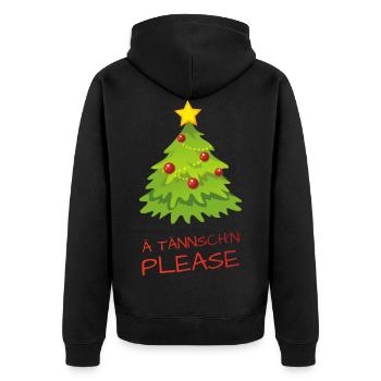 Ä Tännsch'n Please - Unisex Premium Bio Zip Hoodie - Schwarz - Hinten - Nico (187cm)