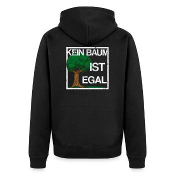 Kein Baum ist egal Klimawandel Umweltschutz Natur - Unisex Premium Bio Zip Hoodie - Schwarz - Hinten - Nico (187cm)