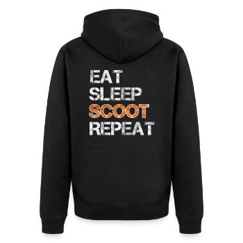 Stunt scooter trick scooter eat sleep - Unisex Premium Organic Zip Hoodie - black - Back - Nico (187cm)