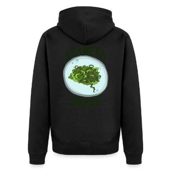 SeaWeed Brain - Unisex Premium Organic Zip Hoodie - black - Back - Nico (187cm)