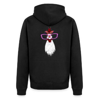 Fêtards, poulets, amis, filles - Veste à capuche bio Premium Unisexe - noir - Dos - Nico (187cm)