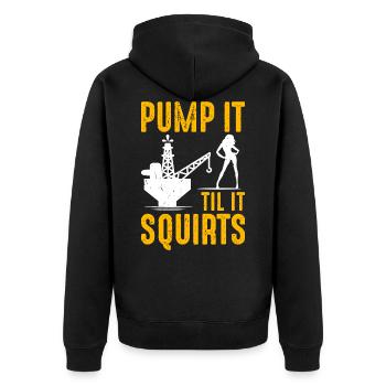 Pump It Til It Squirts - Veste à capuche bio Premium Unisexe - noir - Dos - Nico (187cm)