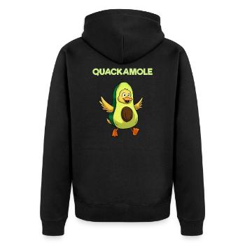 Quackamole Guacamole Duck Vegan Vegetarian - Unisex Premium Organic Zip Hoodie - black - Back - Nico (187cm)