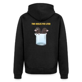 Two Moles Par Litre Taupe Science Science - Veste à capuche bio Premium Unisexe - noir - Dos - Nico (187cm)