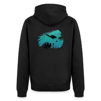 Plongée plongeurs - Veste à capuche bio Premium Unisexe - noir - Dos - Nico (187cm)