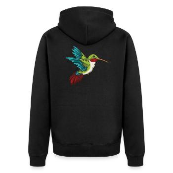 Hummingbird bird hummingbirds Ruby-throated hummingbird - Unisex Premium Organic Zip Hoodie - black - Back - Nico (187cm)