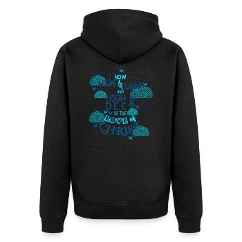 Christliche Kleidung & Gottes Liebe - Unisex Premium Bio Zip Hoodie - Schwarz - Hinten - Nico (187cm)