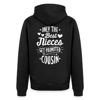 Seules les meilleures nièces sont promues cousines - Veste à capuche bio Premium Unisexe - noir - Dos - Nico (187cm)