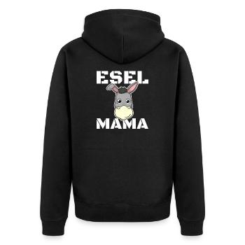 Esel Mama Bauernhof Landwirt - Unisex Premium Bio Zip Hoodie - Schwarz - Hinten - Nico (187cm)