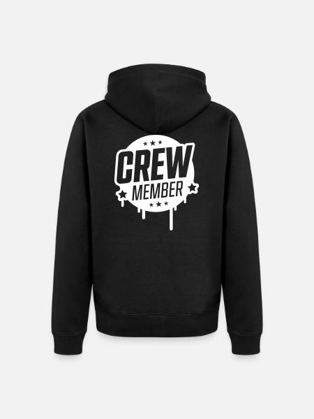crew member - Unisex Premium Organic Zip Hoodie - black