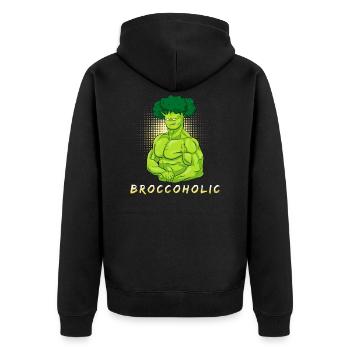 Brocoli végétalien brocoli - Veste à capuche bio Premium Unisexe - noir - Dos - Nico (187cm)