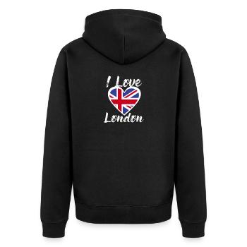 J'adore Londres - Veste à capuche bio Premium Unisexe - noir - Dos - Nico (187cm)