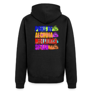 Port De Alcudia Spanien Balearen Mallorca Urlaub - Unisex Premium Bio Zip Hoodie - Schwarz - Hinten - Nico (187cm)