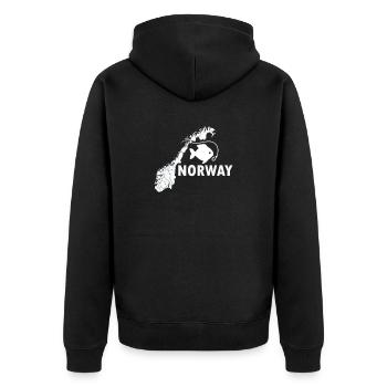 Pêche en Norvège - Veste à capuche bio Premium Unisexe - noir - Dos - Nico (187cm)