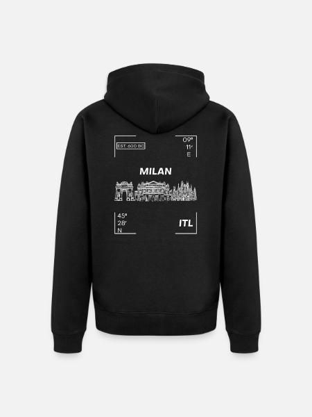Milan Milan Italy - Unisex Premium Organic Zip Hoodie - black