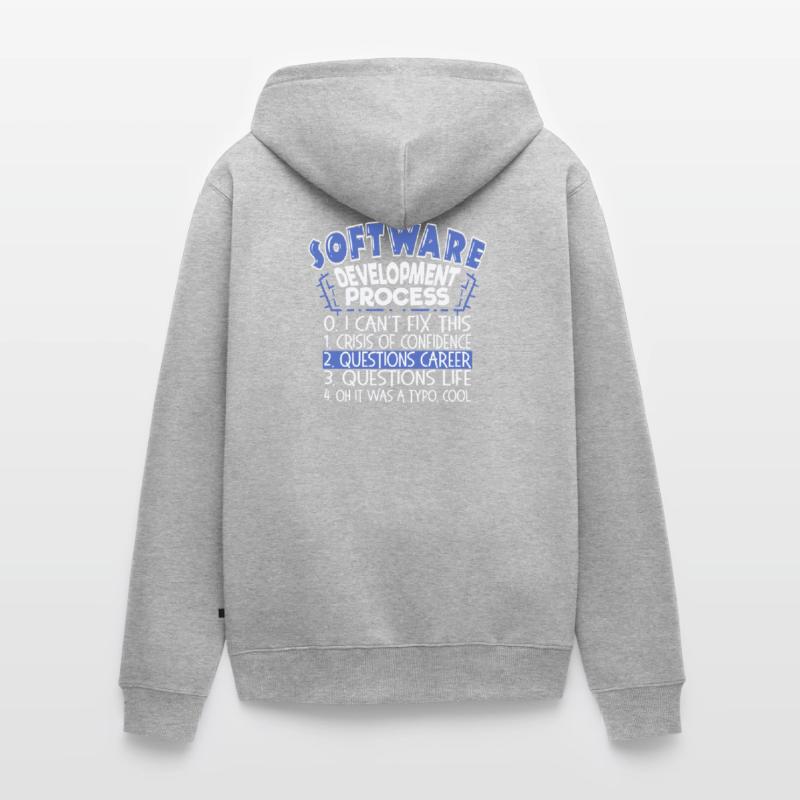 Software Developer Sayings Funny Computer Nerd Unisex Premium Organic Zip Hoodie