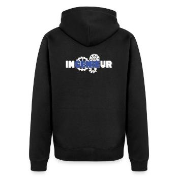 Nerd - Diplom Ingenieur - Geschenkidee - Genie - Unisex Premium Bio Zip Hoodie - Schwarz - Hinten - Nico (187cm)