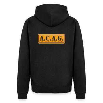 All Cops Are Good ACAG Pro Police Policeman - Unisex Premium Organic Zip Hoodie - black - Back - Nico (187cm)