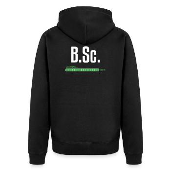 Bachelor of Science B.Sc. Graduation gift - Unisex Premium Organic Zip Hoodie - black - Back - Nico (187cm)