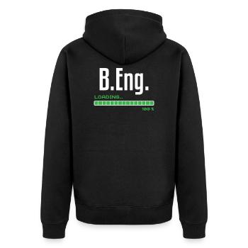 Bachelor of Engineering B.Eng. Graduation gift - Unisex Premium Organic Zip Hoodie - black - Back - Nico (187cm)