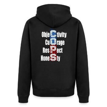 Support Cops Polizei Polizist Unterstützer - Unisex Premium Bio Zip Hoodie - Schwarz - Hinten - Nico (187cm)
