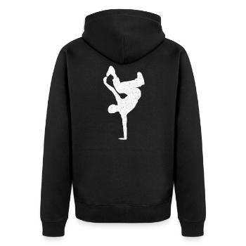 Breakdance Bboy Bgirl HipHop - Unisex Premium Bio Zip Hoodie - Schwarz - Hinten - Nico (187cm)