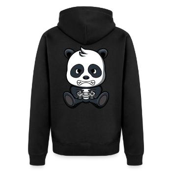 Panda Gaming - Unisex Premium Organic Zip Hoodie - black - Back - Nico (187cm)