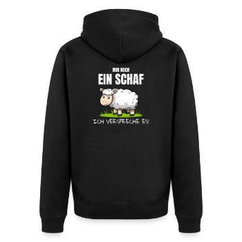 Nur noch ein Schaf Ich verspreche es Schäfer Hirte - Unisex Premium Bio Zip Hoodie - Schwarz - Hinten - Nico (187cm)