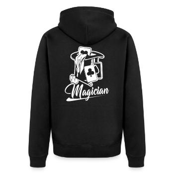 Chemise drôle de magicien - Veste à capuche bio Premium Unisexe - noir - Dos - Nico (187cm)