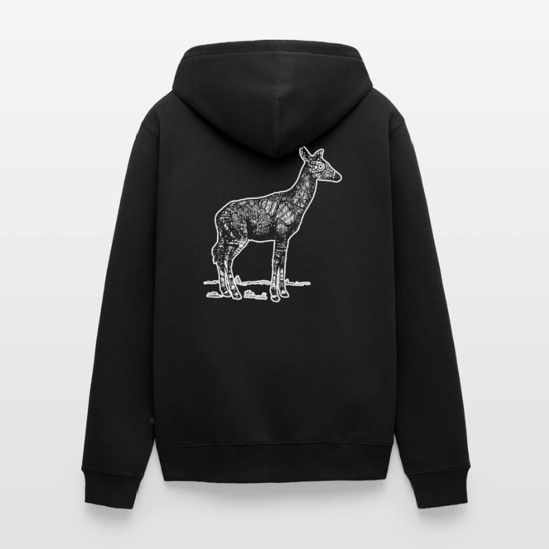 Okapi Okapi Floral Pattern Unisex Premium Organic Zip Hoodie