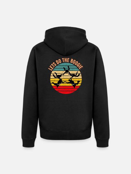 Parachutist Skydiver Parachute Boogie - Unisex Premium Organic Zip Hoodie - black