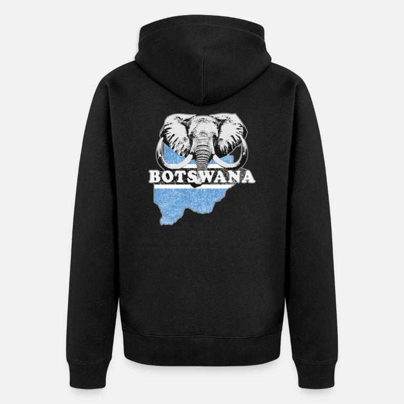Drapeau du Botswana Afrique Drapeau - Veste à capuche bio Premium Unisexe - noir