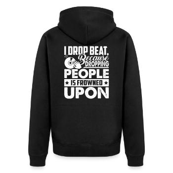 DJ DJ Drop Beats - Unisex Premium Organic Zip Hoodie - black - Back - Nico (187cm)