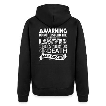 Lawyer Do Not Disturb The Lawyer - Unisex Premium Organic Zip Hoodie - black - Back - Nico (187cm)