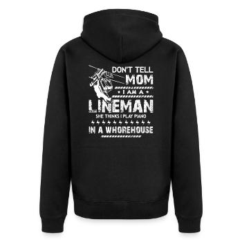 Monteur de lignes, je suis un monteur de lignes - Veste à capuche bio Premium Unisexe - noir - Dos - Nico (187cm)