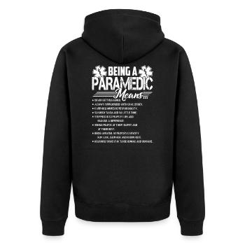 Paramédic Être un paramédic signifie - Veste à capuche bio Premium Unisexe - noir - Dos - Nico (187cm)