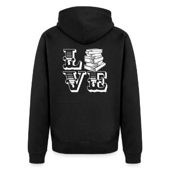 Livre Love Book - Veste à capuche bio Premium Unisexe - noir - Dos - Nico (187cm)