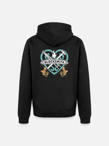 Blacksmith Blacksmith Heart - Unisex Premium Organic Zip Hoodie - black