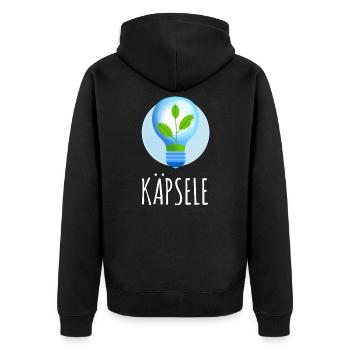 Käpsele - Schwäbisches Genie und Schlaumeier - Unisex Premium Bio Zip Hoodie - Schwarz - Hinten - Nico (187cm)