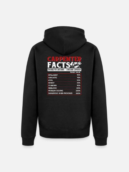 Carpenter Carpenter Facts - Unisex Premium Organic Zip Hoodie - black