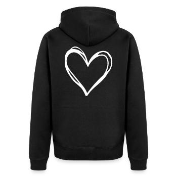 Icône d'amour symbole coeur Herz - Veste à capuche bio Premium Unisexe - noir - Dos - Nico (187cm)