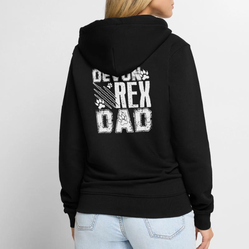 Devon Rex Cat Devon Rex Dad Unisex Premium Organic Zip Hoodie