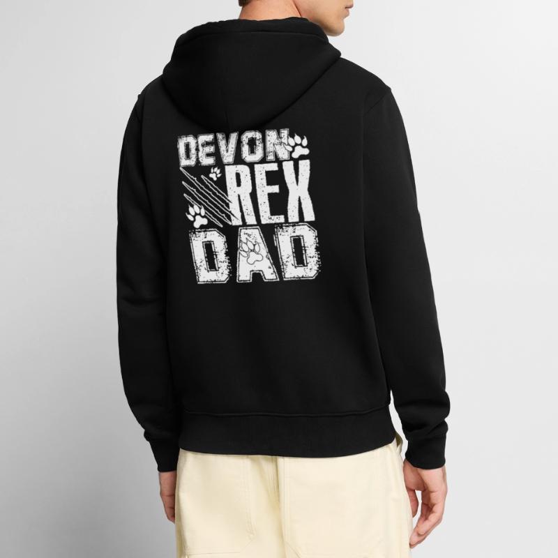 Devon Rex Cat Devon Rex Dad Unisex Premium Organic Zip Hoodie