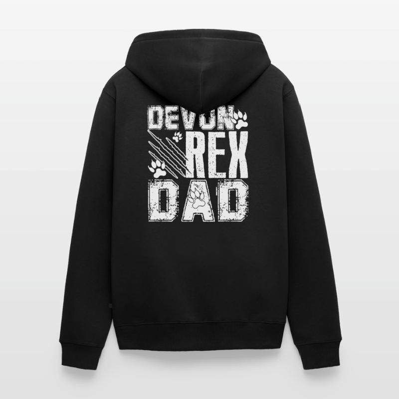 Devon Rex Cat Devon Rex Dad Unisex Premium Organic Zip Hoodie