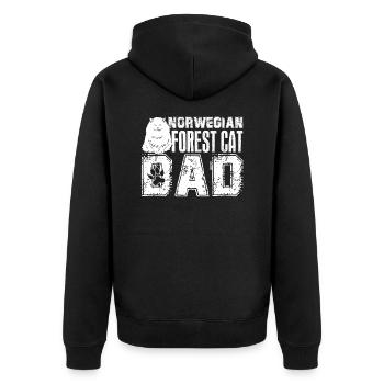 Chat des Forêts Norvégiennes Chat des Forêts Norvégiennes Papa - Veste à capuche bio Premium Unisexe - noir - Dos - Nico (187cm)