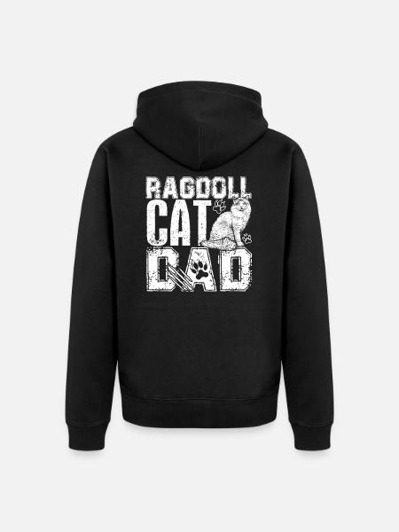 Chat Ragdoll Chat Ragdoll Papa - Veste à capuche bio Premium Unisexe - noir