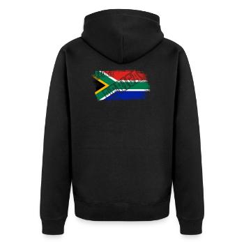 Drapeau de l'Afrique du Sud Afrique du Sud drapeau - Veste à capuche bio Premium Unisexe - noir - Dos - Nico (187cm)